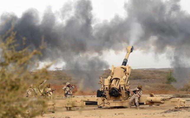 مدفعية الجيش الوطني تدك أوكار المليشيا في جبهة صبرين بالجوف