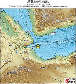 زلزال بقوة 4.8 ريختر يضرب بالقرب من ساحل جيبوتي